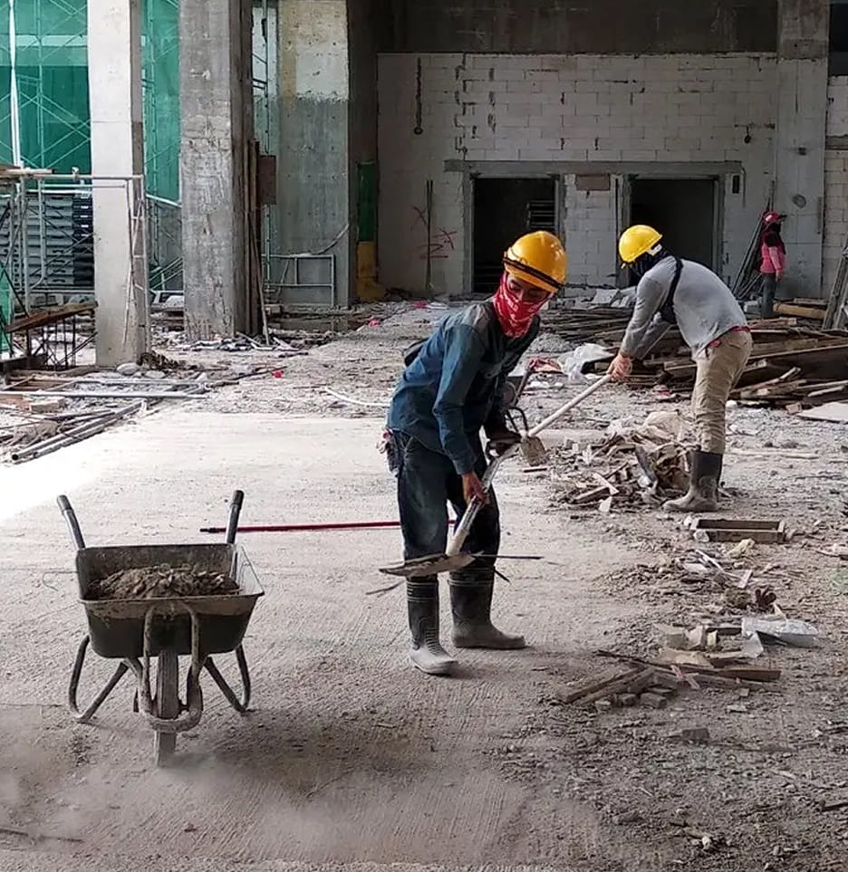 Job-site support and end-of-work cleaning